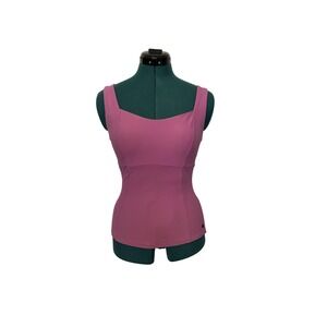 Calia Power Sculpt Swim Tankini Top Womens‎ Medium Pink Back Clasp Built In Bra